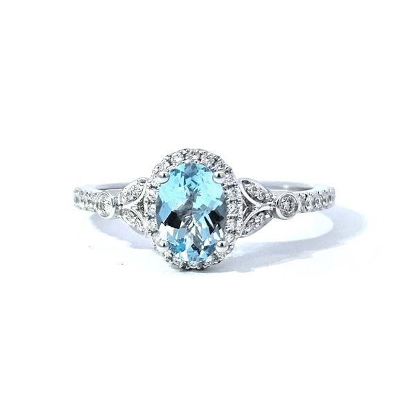 White Gold Aquamarine & Diamond Ring Mark Jewellers La Crosse, WI