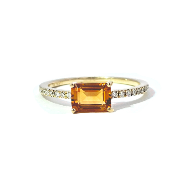 Yellow Gold Citrine & Diamond Ring Mark Jewellers La Crosse, WI