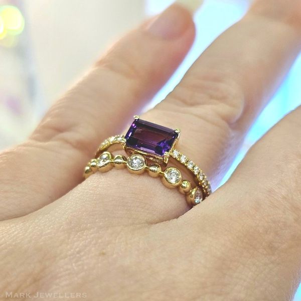 Yellow Gold Amethyst & Diamond Ring Image 3 Mark Jewellers La Crosse, WI