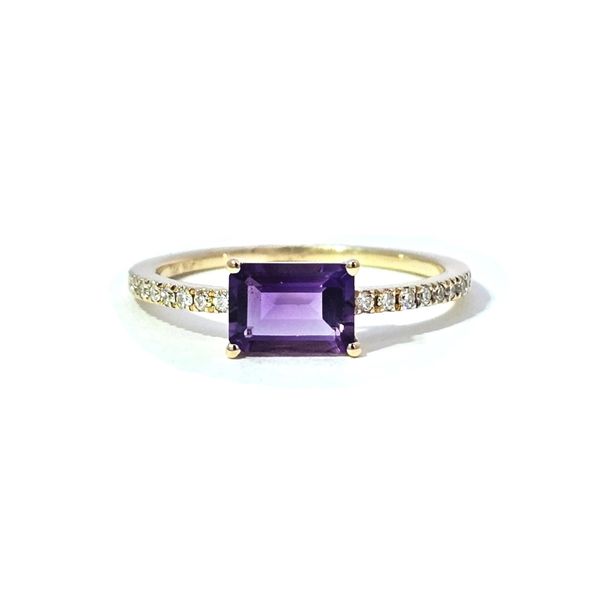 Yellow Gold Amethyst & Diamond Ring Mark Jewellers La Crosse, WI