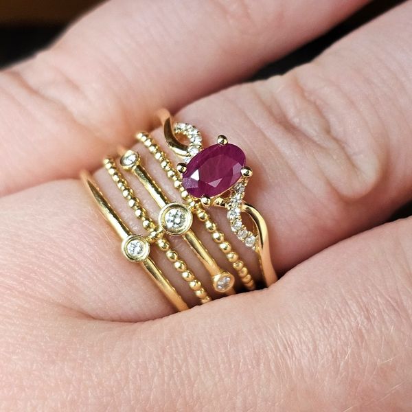 Yellow Gold Ruby & Diamond Ring Image 3 Mark Jewellers La Crosse, WI