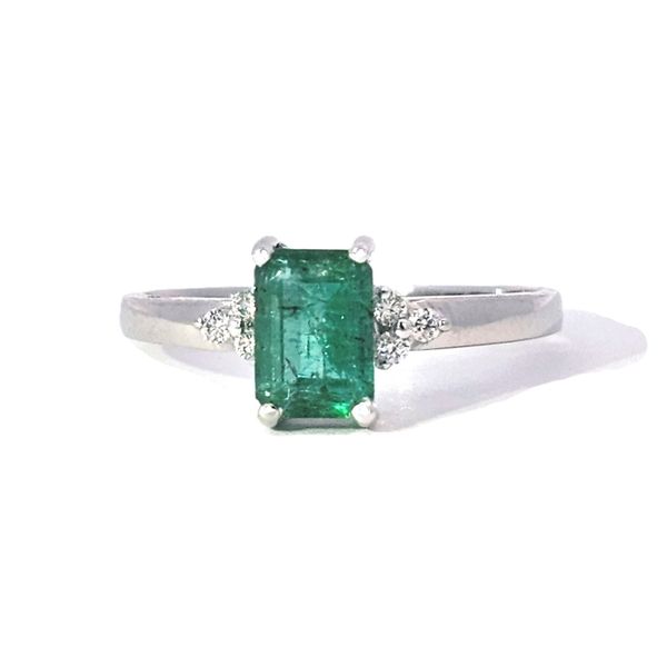 White Gold Emerald & Diamond Ring Mark Jewellers La Crosse, WI