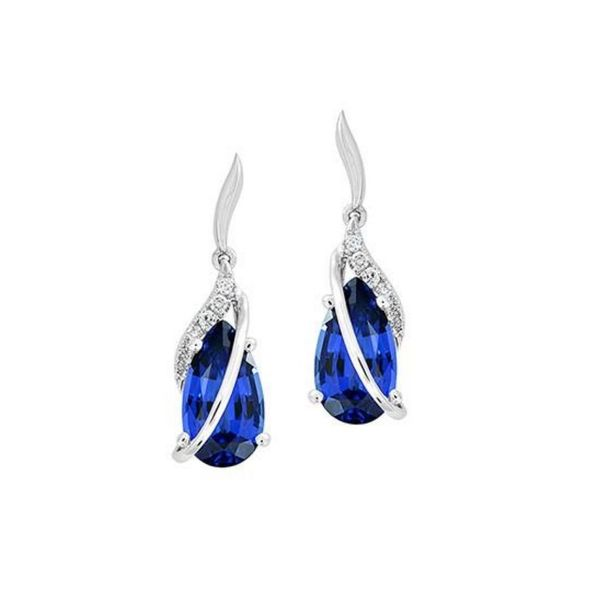 Created Sapphire Earrings Mark Jewellers La Crosse, WI