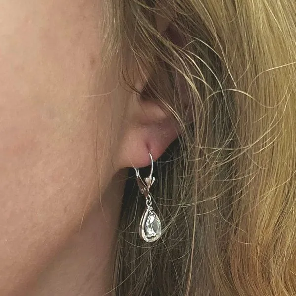 Sterling White Zircon Earrings Image 3 Mark Jewellers La Crosse, WI