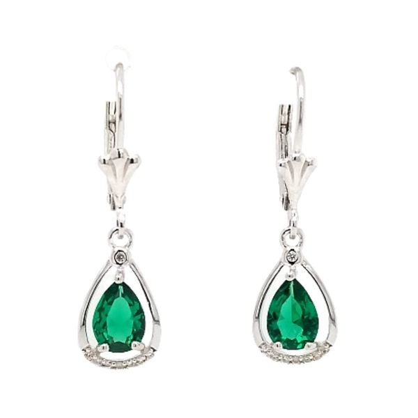 Sterling Created Emerald Earrings Mark Jewellers La Crosse, WI