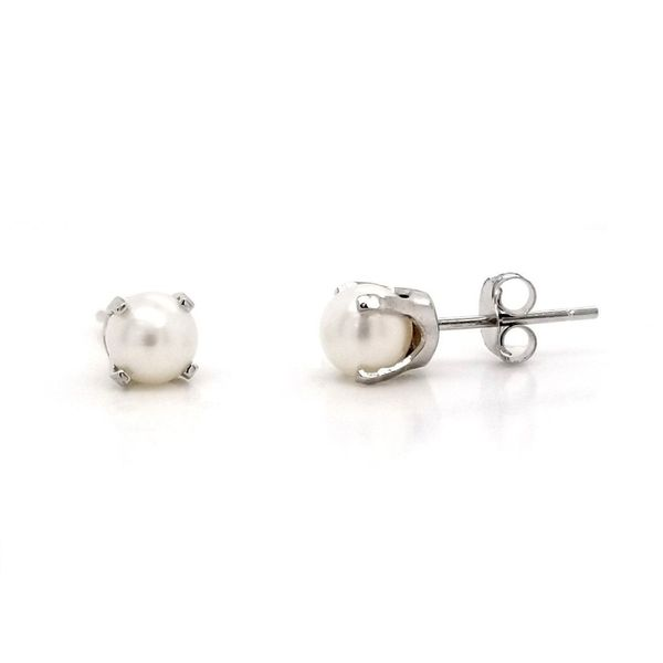 White Gold Cultured Pearl Earrings Mark Jewellers La Crosse, WI