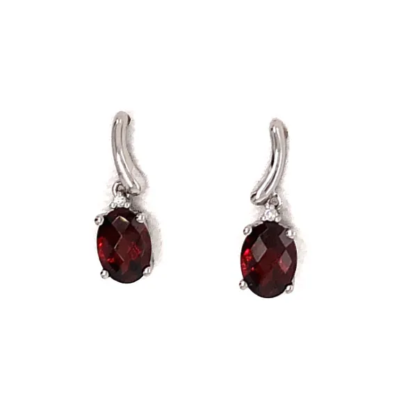 White Gold Garnet Earrings Mark Jewellers La Crosse, WI