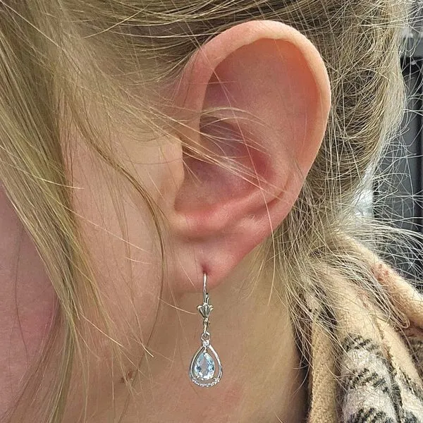 Sterling Sky Blue Topaz Earrings Image 3 Mark Jewellers La Crosse, WI