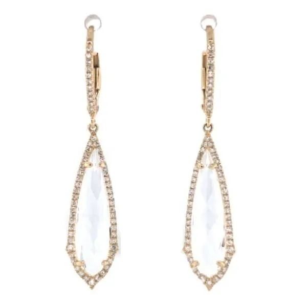 Yellow Gold White Topaz Earrings Mark Jewellers La Crosse, WI