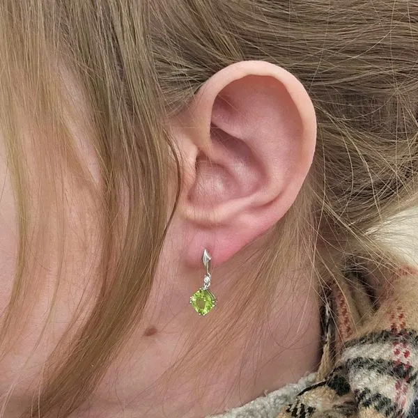 White Gold Peridot Earrings Image 2 Mark Jewellers La Crosse, WI