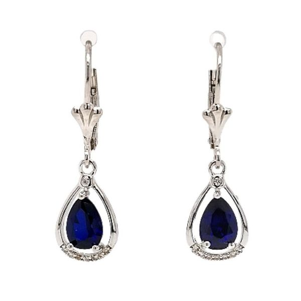 Sterling Created Sapphire Earrings Mark Jewellers La Crosse, WI