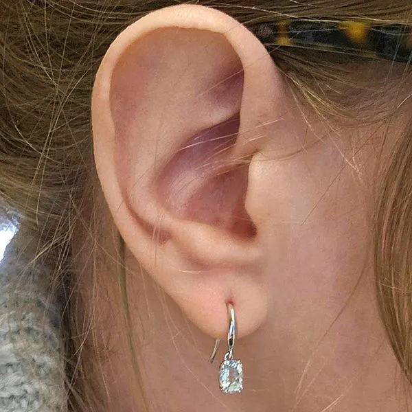White Gold Aquamarine Earrings Image 3 Mark Jewellers La Crosse, WI