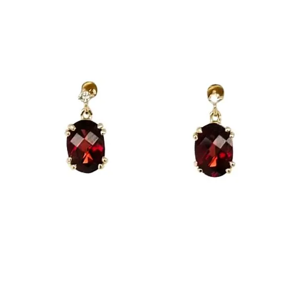 Yellow Gold Garnet Earrings Mark Jewellers La Crosse, WI