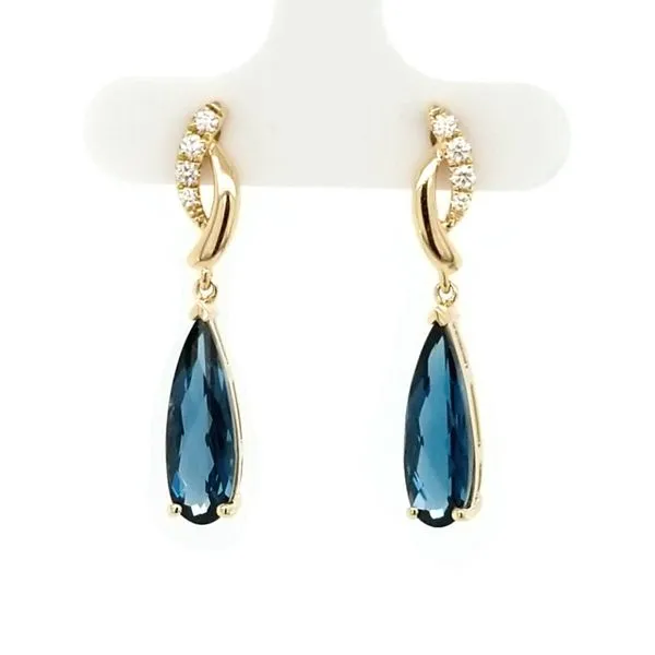 Yellow Gold Blue Topaz Earrings Mark Jewellers La Crosse, WI