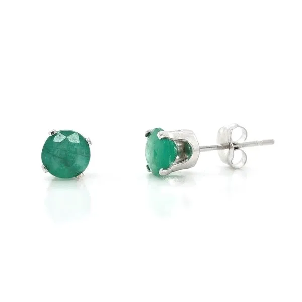 White Gold Emerald Earrings Mark Jewellers La Crosse, WI