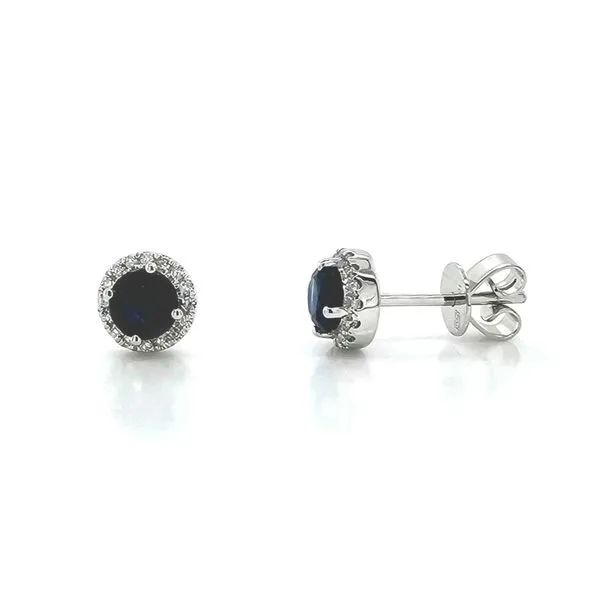 White Gold Sapphire & Diamond Earrings Mark Jewellers La Crosse, WI