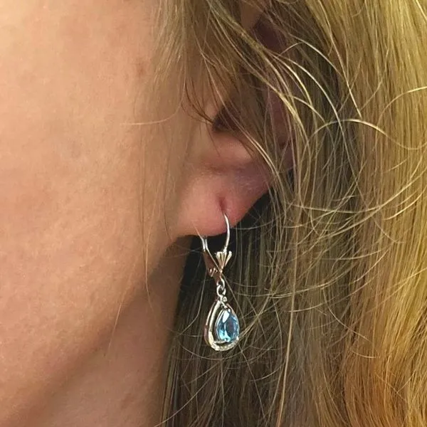 Sterling Sky Blue Topaz Earrings Image 3 Mark Jewellers La Crosse, WI