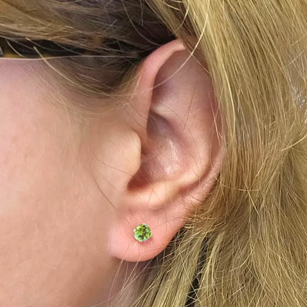 Yellow Gold Peridot Earrings Image 2 Mark Jewellers La Crosse, WI