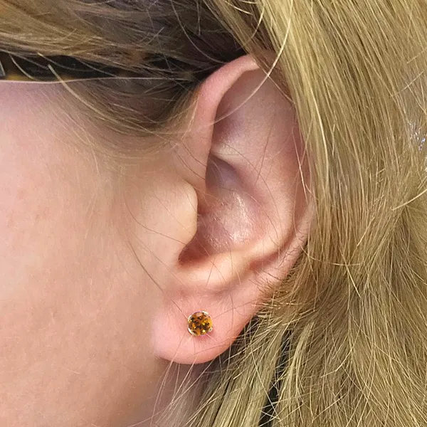Yellow Gold Citrine Earrings Image 2 Mark Jewellers La Crosse, WI