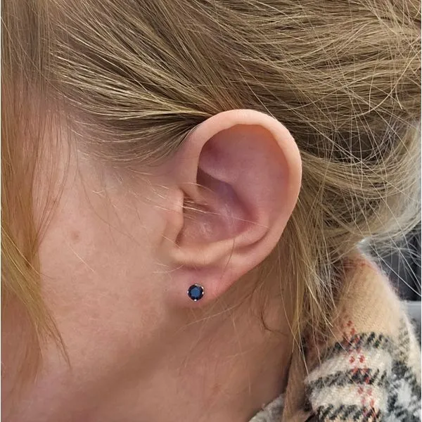 White Gold Blue Sapphire Earrings Image 2 Mark Jewellers La Crosse, WI