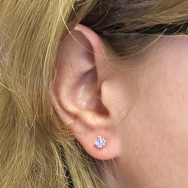 Yellow Gold Aquamarine Earrings Image 2 Mark Jewellers La Crosse, WI
