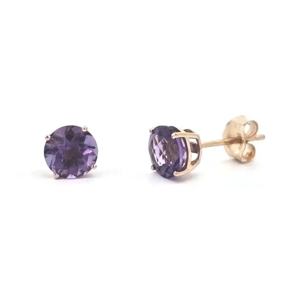 Yellow Gold Amethyst Stud Earrings Mark Jewellers La Crosse, WI