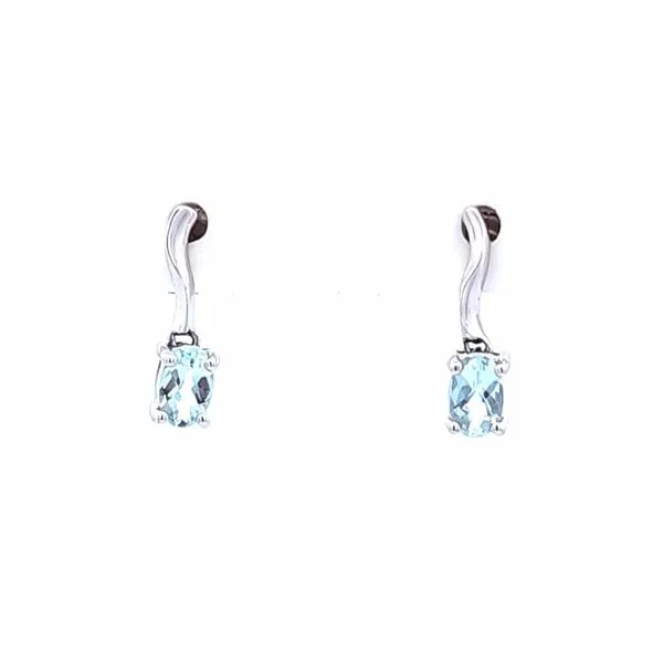 White Gold Aquamarine Earrings Mark Jewellers La Crosse, WI