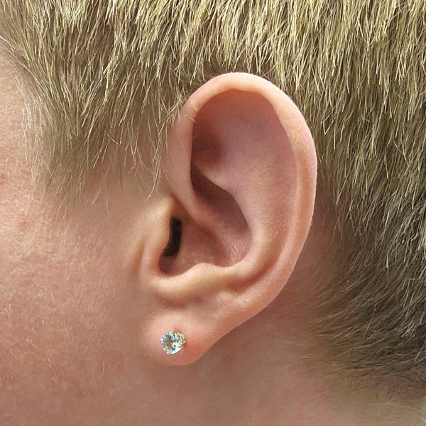 Yellow Gold Aquamarine Earrings Image 2 Mark Jewellers La Crosse, WI