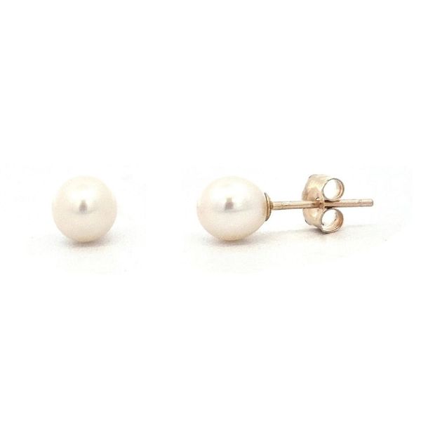Yellow Gold Pearl Stud Earrings Mark Jewellers La Crosse, WI