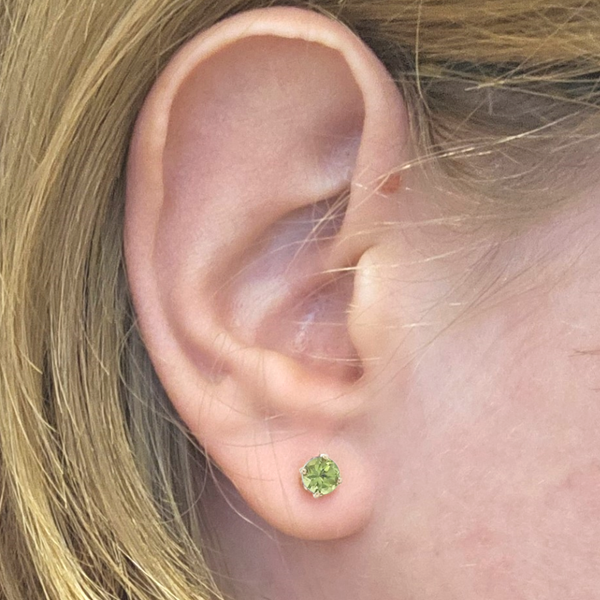 Yellow Gold Peridot Earrings Image 2 Mark Jewellers La Crosse, WI