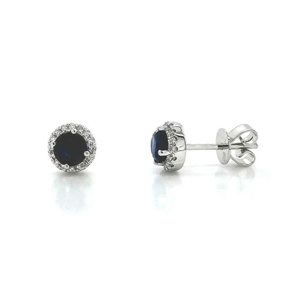 White Gold Sapphire & Diamond Earrings Mark Jewellers La Crosse, WI