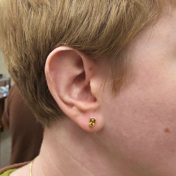 Yellow Gold Citrine Earrings Image 2 Mark Jewellers La Crosse, WI
