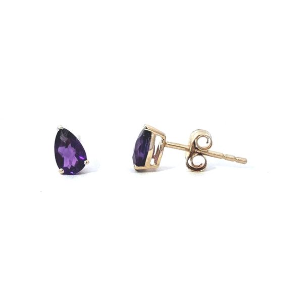 Yellow Gold Amethyst Stud Earrings Mark Jewellers La Crosse, WI