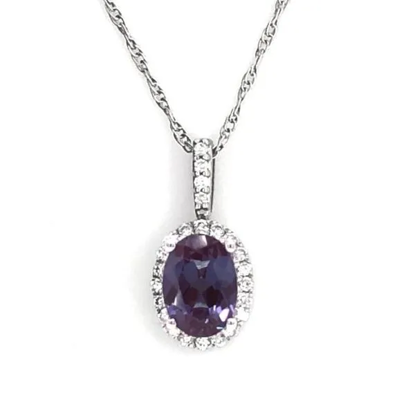 White Gold Created Alexandrite Pendant Mark Jewellers La Crosse, WI