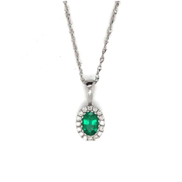 White Gold Emerald Pendant Mark Jewellers La Crosse, WI