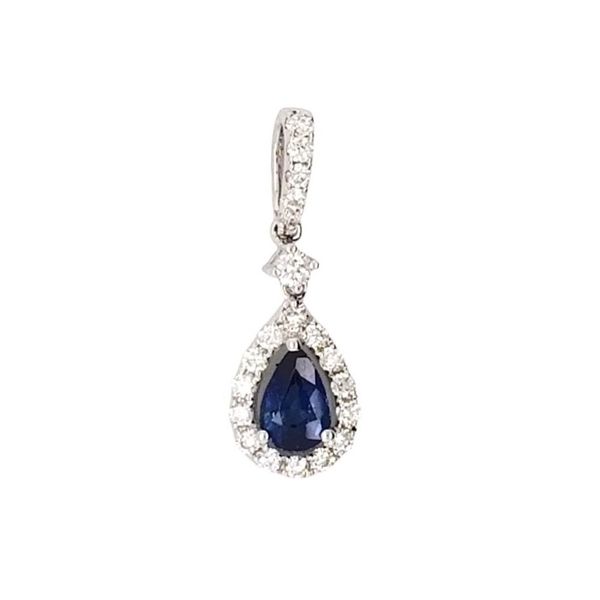 Sapphire Diamond Halo Pendant Mark Jewellers La Crosse, WI