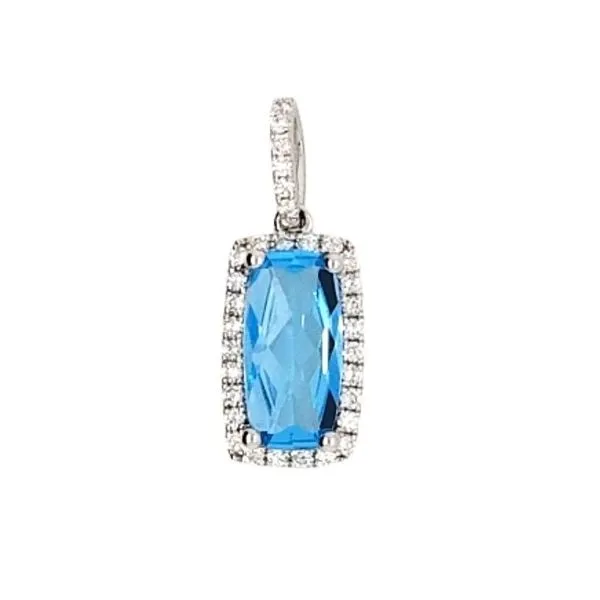 White Gold Blue Topaz Pendant Mark Jewellers La Crosse, WI