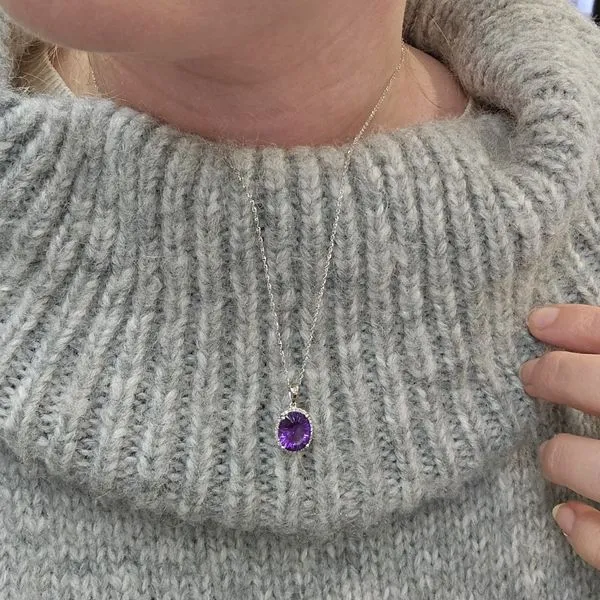 White Gold Amethyst Pendant Image 3 Mark Jewellers La Crosse, WI
