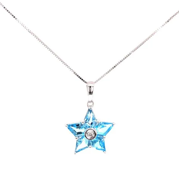 White Gold Blue Topaz Pendant Mark Jewellers La Crosse, WI