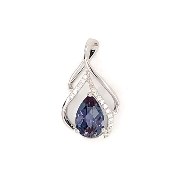 White Gold Created Alexandrite Pendant Mark Jewellers La Crosse, WI