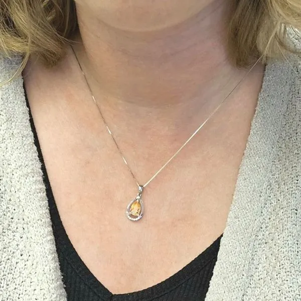 Sterling Citrine Pendant Image 3 Mark Jewellers La Crosse, WI