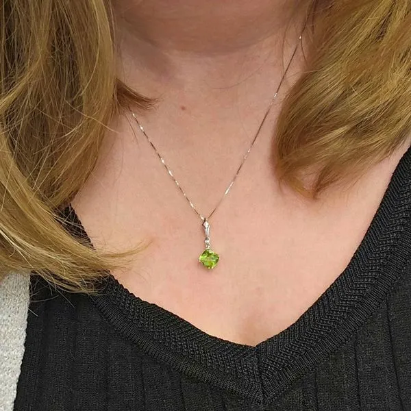 White Gold Peridot Pendant Image 2 Mark Jewellers La Crosse, WI