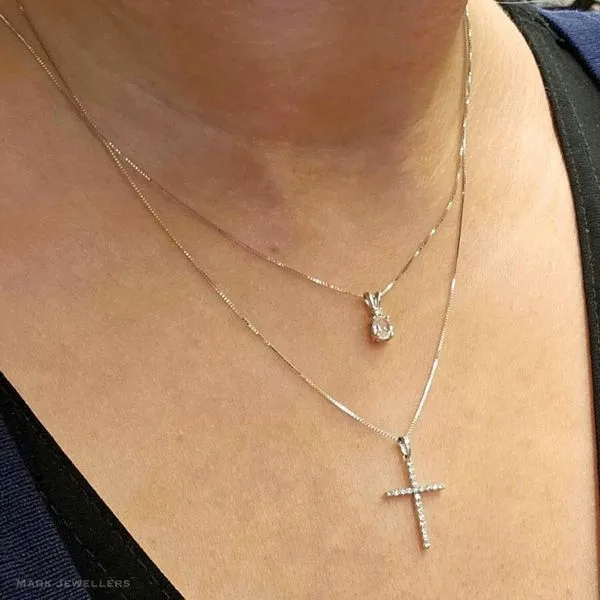 White Gold Diamond Cross Pendant Image 3 Mark Jewellers La Crosse, WI
