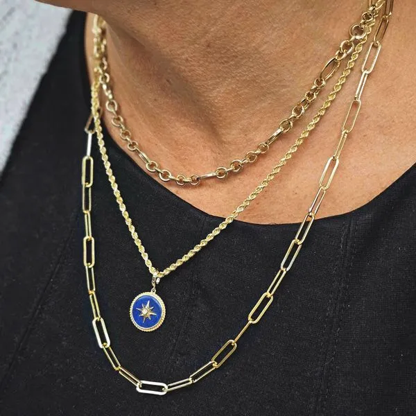 Yellow Gold Blue Lapis Pendant Image 2 Mark Jewellers La Crosse, WI