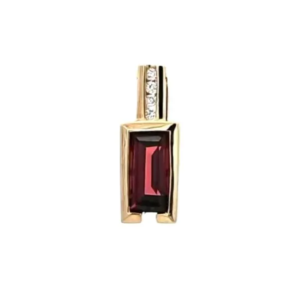 Yellow Gold Garnet Pendant Mark Jewellers La Crosse, WI