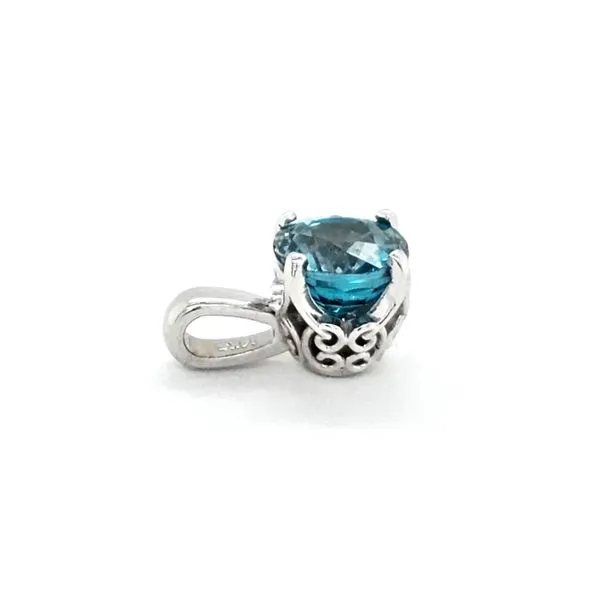 White Gold Blue Zircon Pendant Image 2 Mark Jewellers La Crosse, WI
