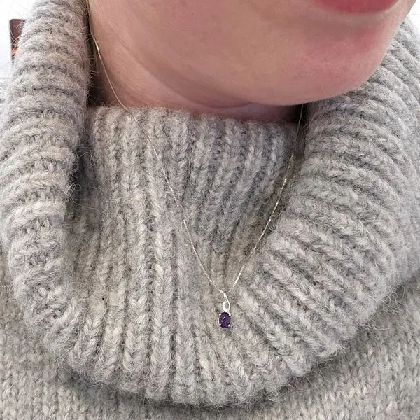 White Gold Amethyst Pendant Image 3 Mark Jewellers La Crosse, WI