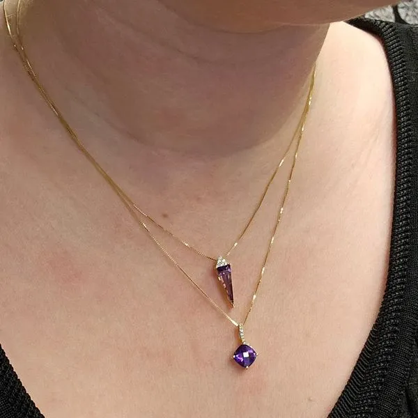 Yellow Gold Amethyst Pendant Image 3 Mark Jewellers La Crosse, WI
