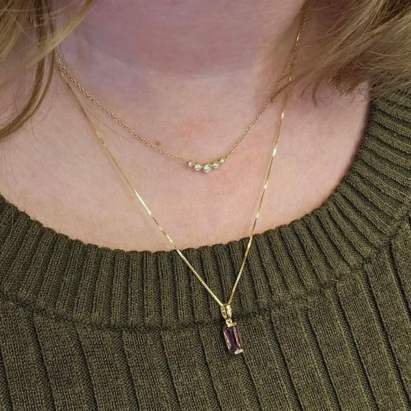 Yellow Gold Amethyst Pendant Image 3 Mark Jewellers La Crosse, WI