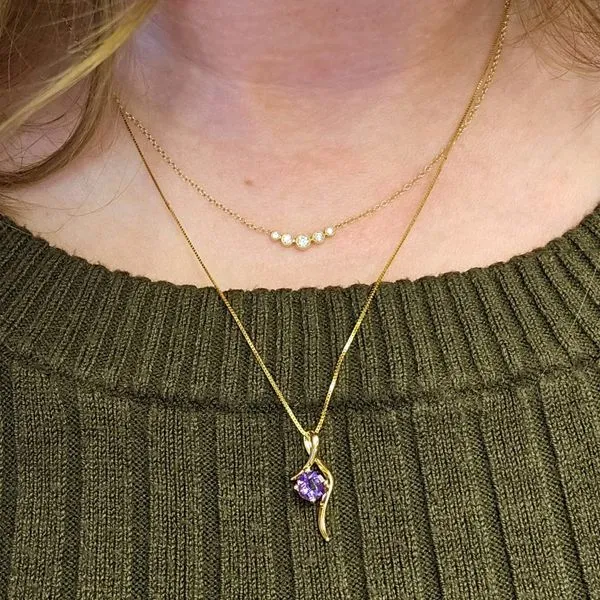 Yellow Gold Amethyst Pendant Image 3 Mark Jewellers La Crosse, WI